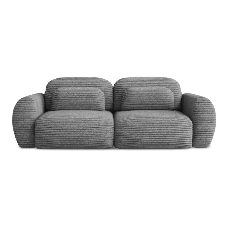 Ciemnoszara sztruksowa rozkładana sofa ze schowkiem 266 cm Kini – Makamii