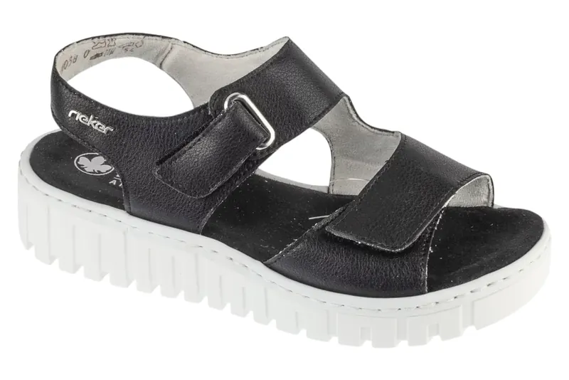 Rieker Sandals V1382-00, Damskie, Czarne, sandały, skóra licowa, rozmiar: 37