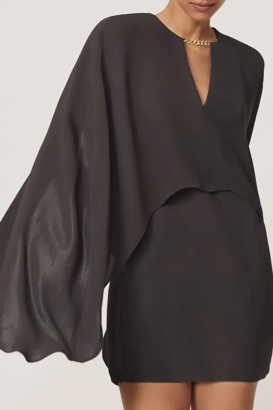 Reiss Cape Detail Mini Dress Grape Maat: 12 | Mini Jurken Outlet | Dames | Paars