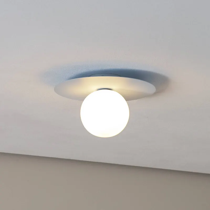 Lampa sufitowa Pixie, jasnoniebieska, szkło, Ø 25 cm, kulista, G9