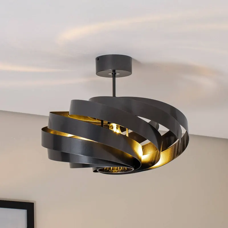 Lampa sufitowa Vento, antracyt, Ø 50 cm