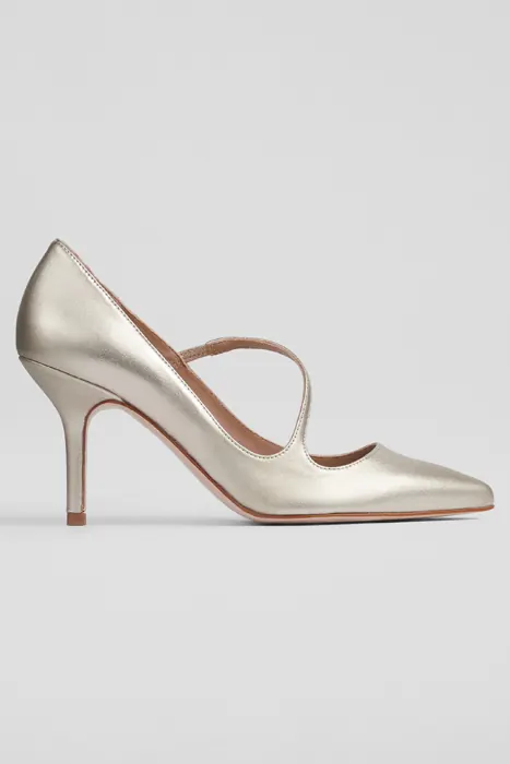 LK Bennett Simone Aysmmetric Pump Metallic Pink Maat: 40 | Pumps Outlet | Dames | Goud