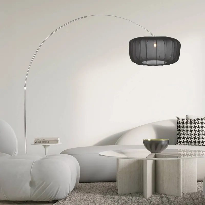 Lampa stojąca Sparkled Light, stal/czarny nylon, 240 cm