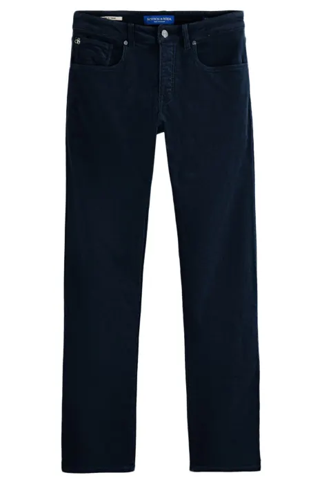 Scotch & Soda Ralston Regular Slim Pants In Stretch Corduroy Steel Maat: W28L32 | Chino's Outlet | Heren | Zwart