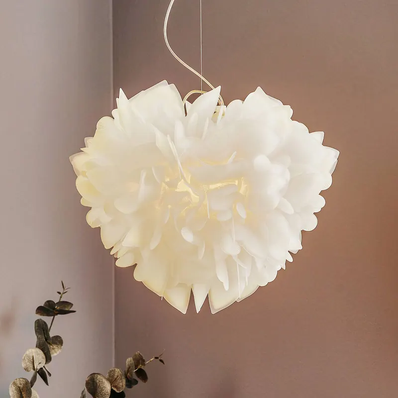 Żyrandol Slamp Veli Foliage, biało-przezroczysty, Ø 45 cm