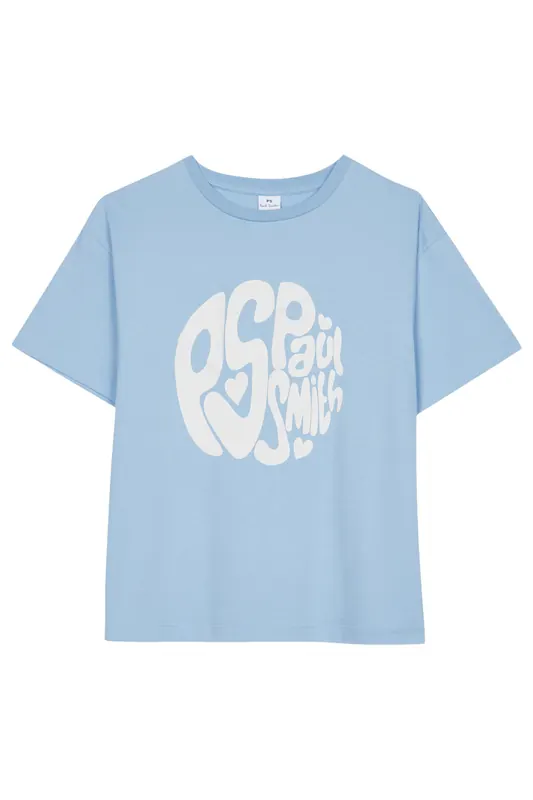 Paul Smith Womens Logo Ball T-shirt Turquoise Maat: S | Tops Outlet | Dames | Blauw