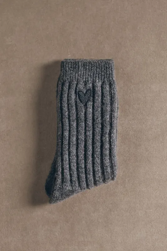 Mikuta The Grey Cashmere Socks Grey Maat: OS | Slipjes Outlet | Dames | Grijs