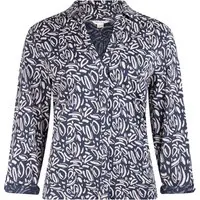 White Stuff Annie Jersey Shirt Navy Printed Maat: 20 | Overhemden Outlet | Dames | Blauw
