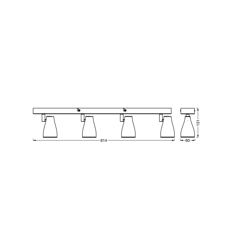 Reflektor sufitowy OSRAM PEAR, czarny, 4-punktowa, GU10-LED 2700 K