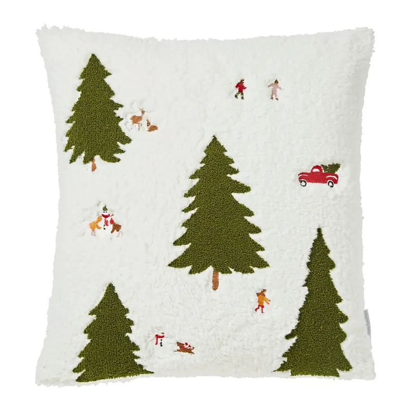 Poduszka dekoracyjna ze świątecznym motywem z materiału bouclé 45x45 cm Christmas Tree – Catherine Lansfield