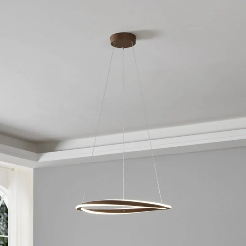 Żyrandol LED EGLO CAMEROTA, kolor brązowy, Ø 55 cm, pilot