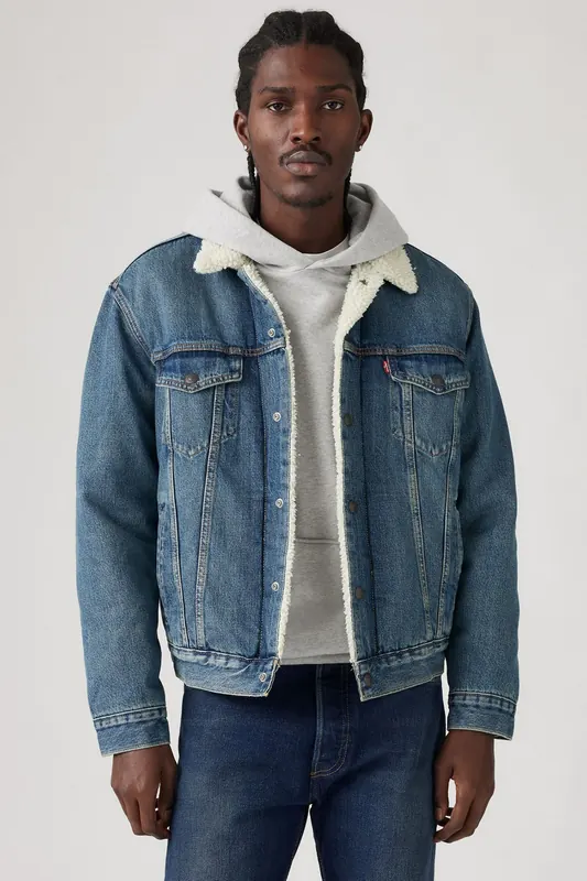 Levi's Type 3 Sherpa Trucker Fable Maat: XL | Spijkerjassen Outlet | Heren | Blauw