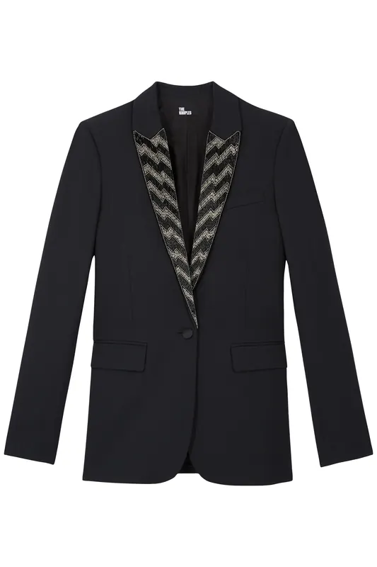The Kooples Embroidered Jacket With Lapels Black Maat: 36 | Blazers Outlet | Dames | Zwart