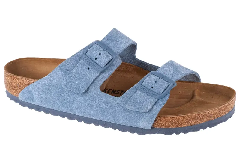 Birkenstock Arizona LEVE 1026729, Unisex, Niebieskie, klapki, skóra zamszowa, rozmiar: 47