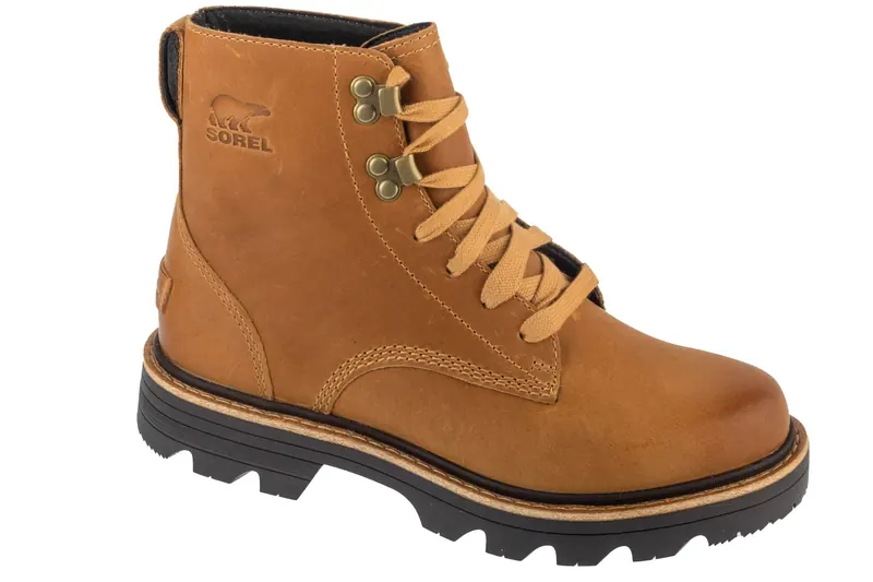 Sorel Revel Rd Boot Lace Wp 2144871253, Damskie, Brązowe, trapery, skóra licowa, rozmiar: 38
