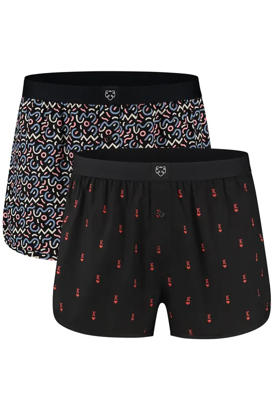 A-DAM  2-pack Boxershort Multicolor Maat: XL | Onderbroeken Outlet | Heren | Zwart