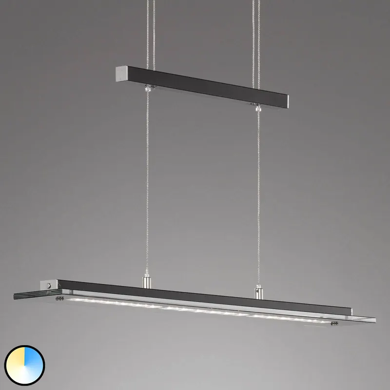 Lampa wisząca LED Tenso TW ściemniacz, czarna 88cm