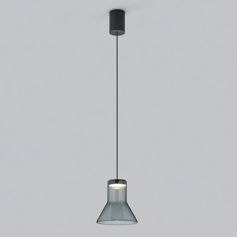 Helestra Fou żyrandol LED dymione szkło 13x13,5cm