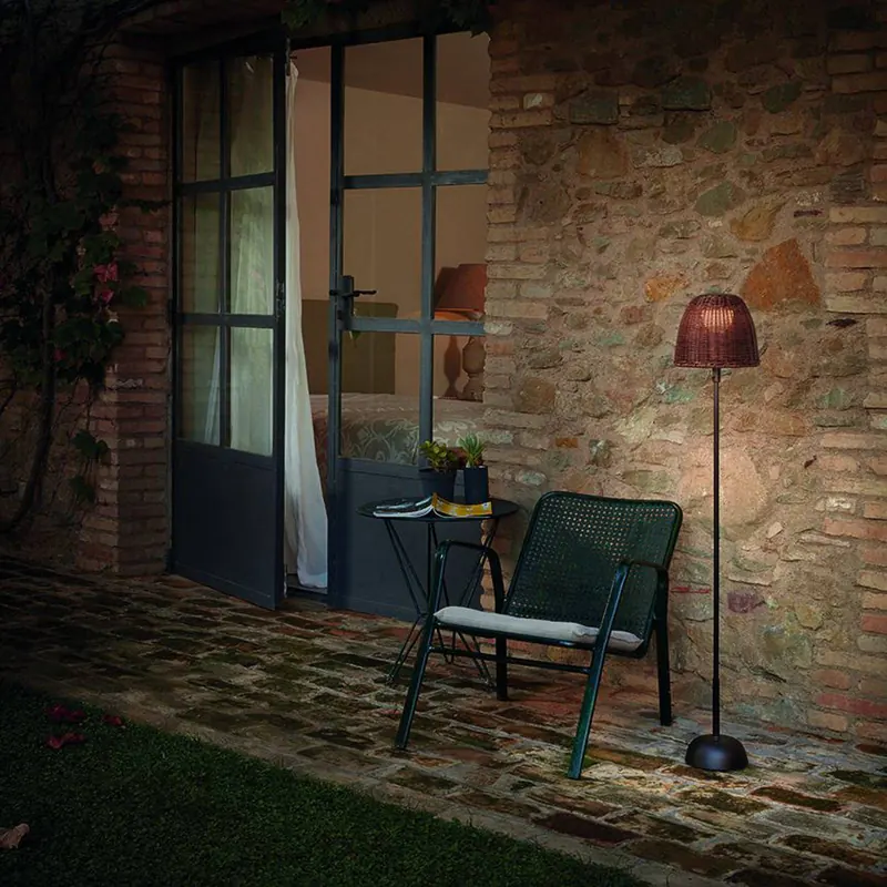 Bover lampa stojąca LED Atticus 114, grafitowy/brązowy