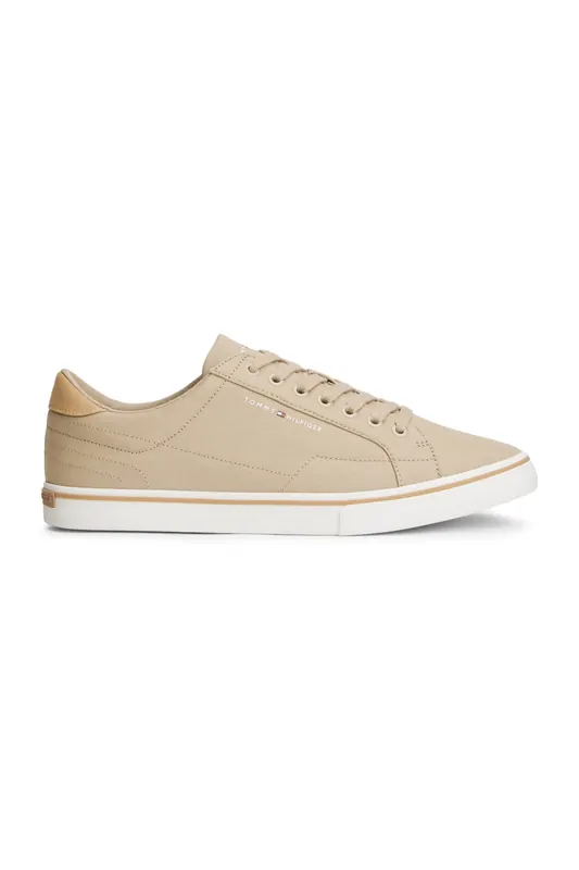 Tommy Hilfiger Canvas Embossed Trainers Sandalwood Maat: 42 | Sneakers Outlet | Heren | Beige