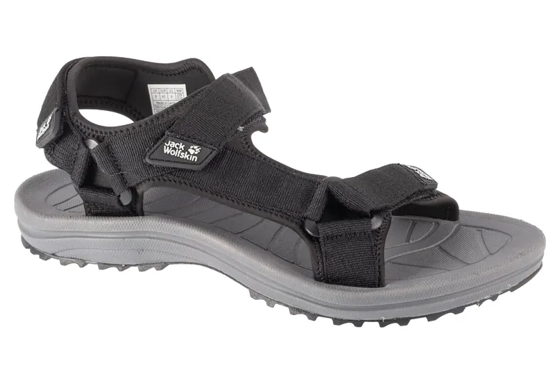 Jack Wolfskin Wave Breaker Sandal M 4052011-6000, Męskie, Czarne, sandały, tkanina, rozmiar: 45,5