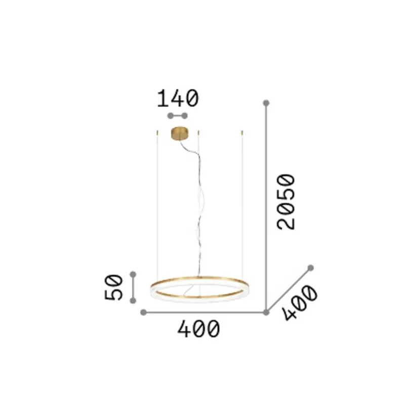 Żyrandol LED IDEAL LUX Crown, średnica 40 cm, czarna, metalowa