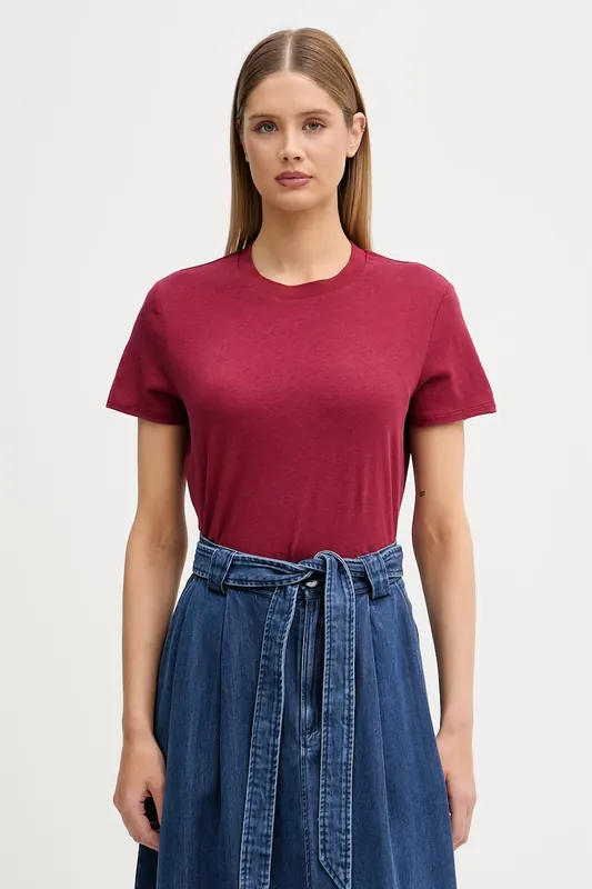 Sisley T-shirt damski z lnem