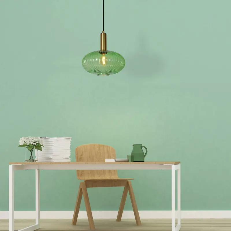 Szklana lampa wisząca Maloto, Ø 30 cm, zielona