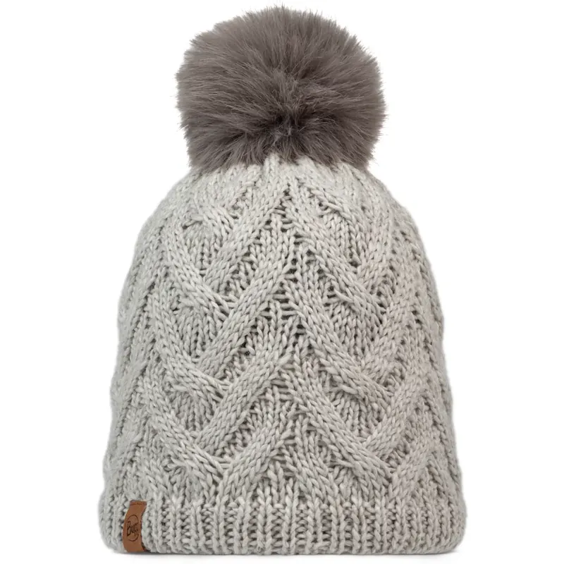 Buff Knitted Fleece Caryn Beanie 13674301410, Damskie, Szare, czapki, akryl, rozmiar: One size