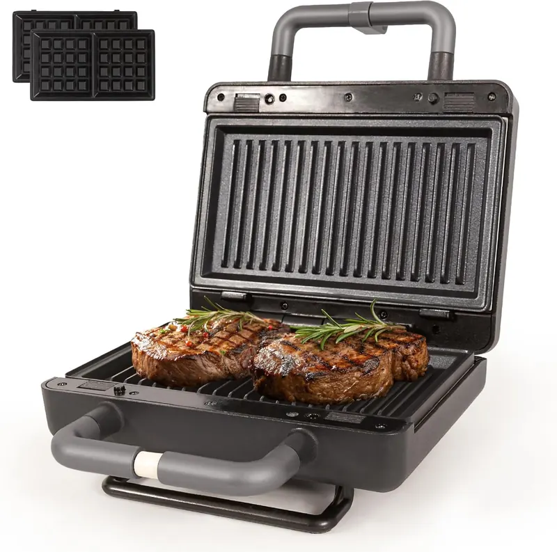 Gofrownica 2V1 Sendvičovač 600W Odnímateľné Led Dosky Non-stick Retro