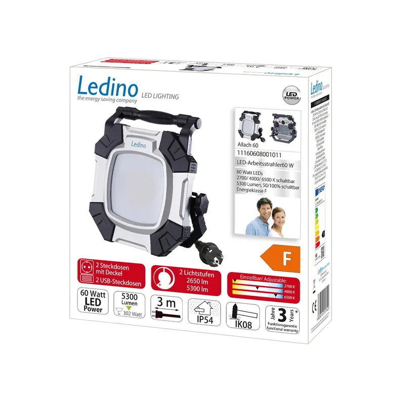 Reflektor budowlany LED Allach 60 CCT przełącznik 2-stopniowy