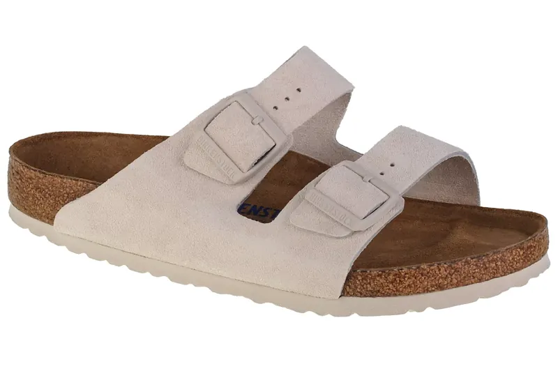 Birkenstock Arizona SFB VL 1024554, Unisex, Białe, klapki, skóra zamszowa, rozmiar: 48