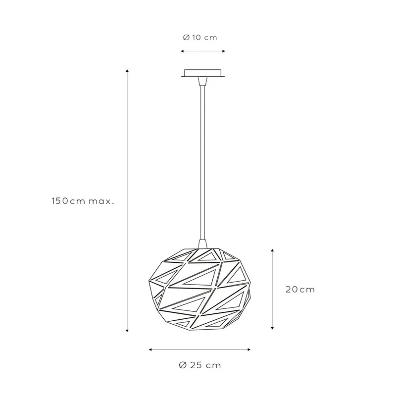 Lampa wisząca Malunga z metalu, biało-złota