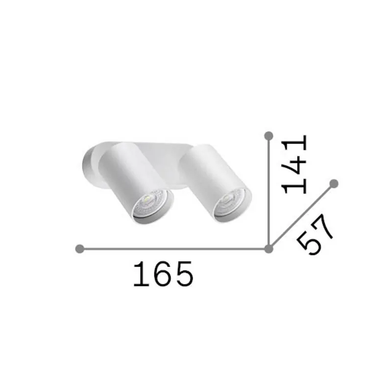 IDEAL LUX – reflektor ścienny Dynamite Round, mosiężny, 16,5 cm, 2-punktowy