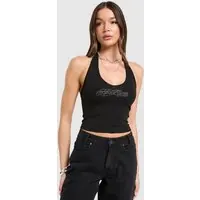 Hoodrich Top Halter Neck Rhinestone Solace