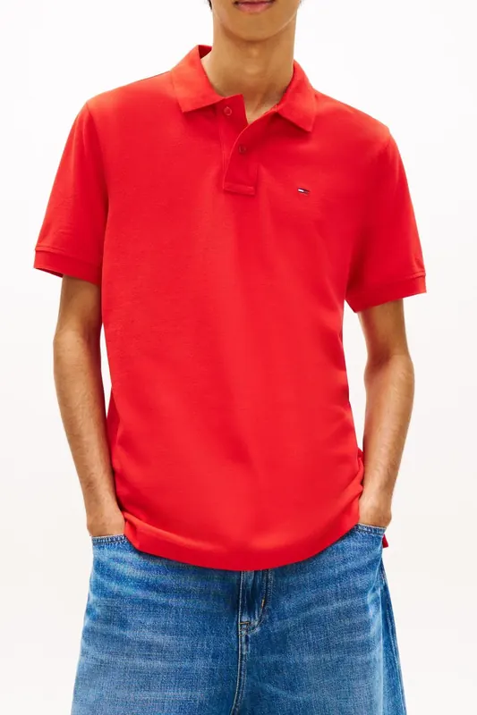 Tommy Hilfiger Tjm Regular Essential Polo Rapid Red Maat: XL | Poloshirts Outlet | Heren | Rood