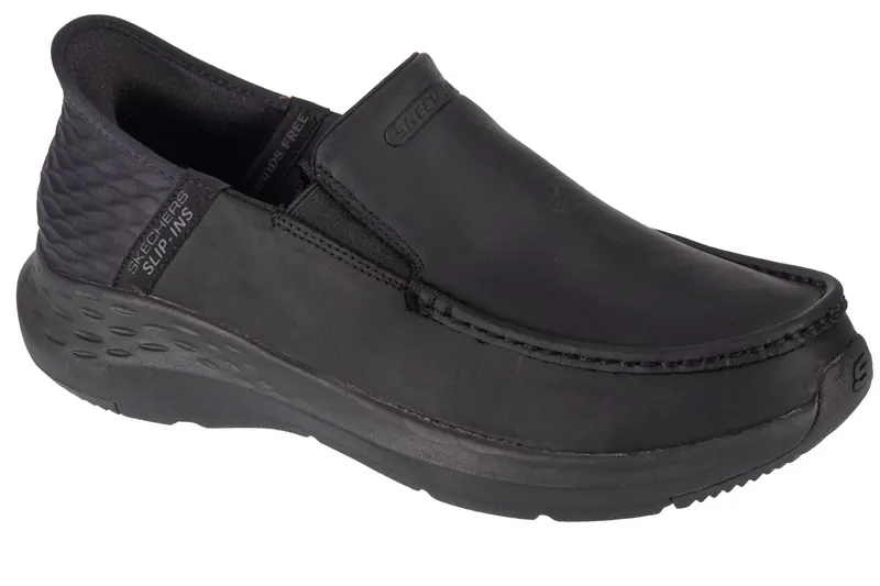 Skechers Slip-Ins Parson - Oswin 204866-BBK, Męskie, Czarne, półbuty, skóra naturalna, rozmiar: 40
