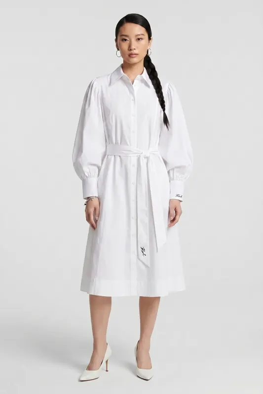 Karl Lagerfeld Karl Shirt Dress White Maat: 44 | Blousejurken Outlet | Dames | Wit