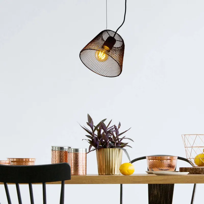 Lampa wisząca Korie z klatkowym kloszem 1-punktowa
