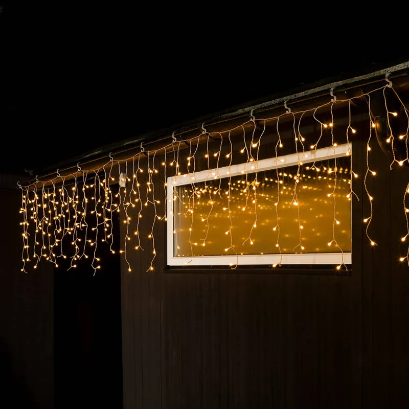 Kurtyna świetlna LED ice rain amber transp. 10m