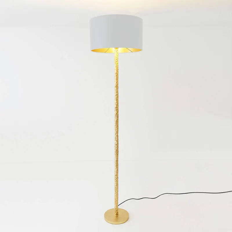 Lampa podłogowa Cancelliere Rotonda jedwab biały/złoty