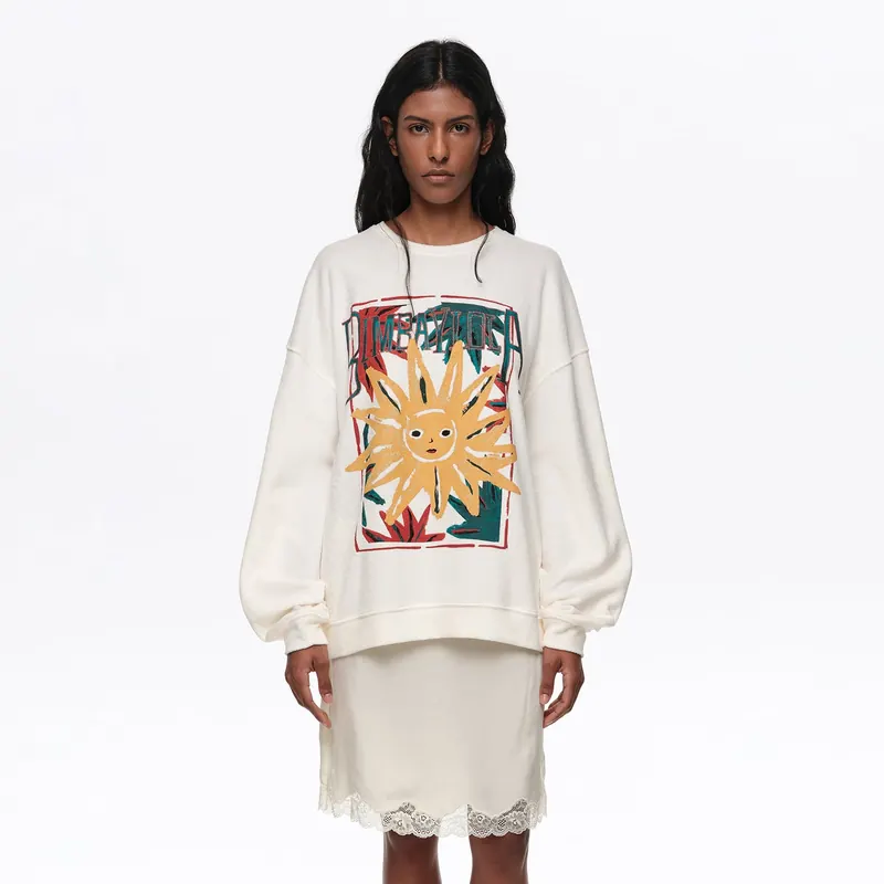 Bluza logo Sun frotte kość słoniowa