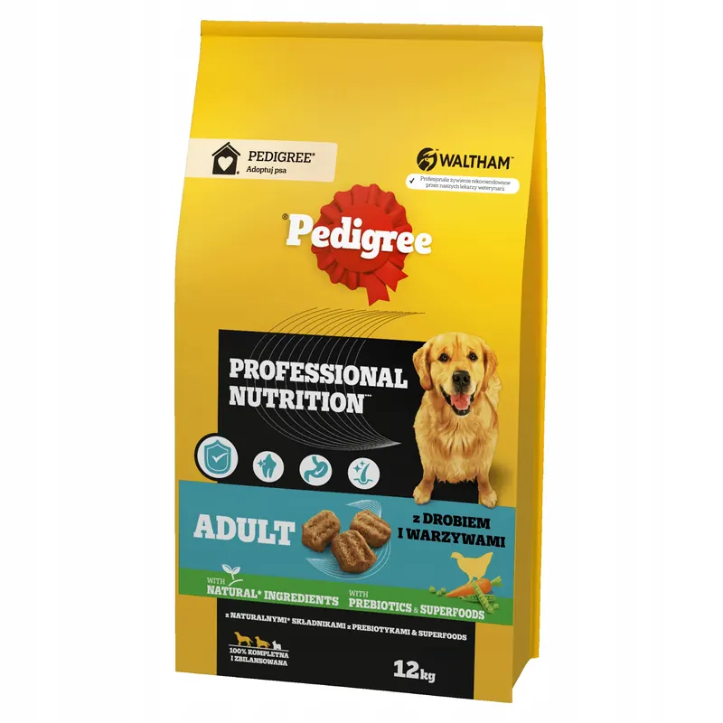 Pedigree sucha karma dla psa duże i średnie rasy drób warzywa 12 kg
