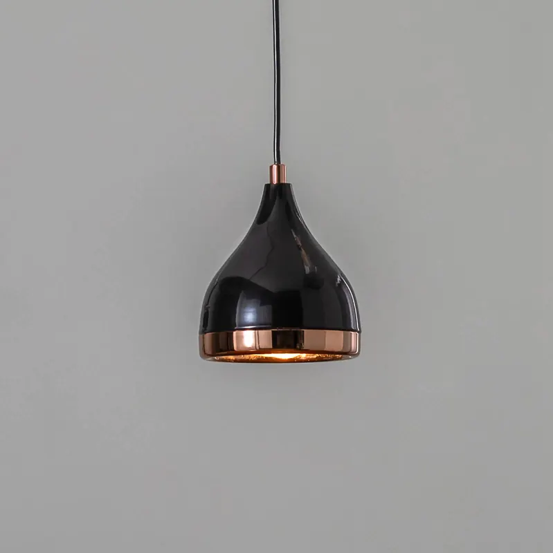 Lampa wisząca Yildo 7000 1-punktowa Ø15cm czarny/miedź