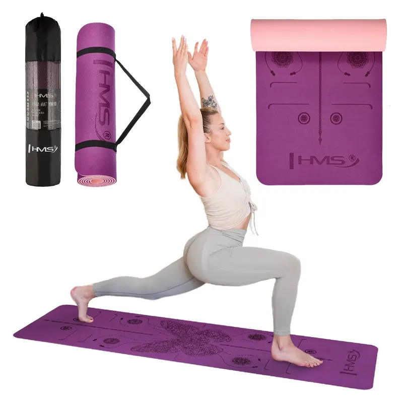 HMS mata fitness do ćwiczeń jogi YM10 fioletowa (one size)