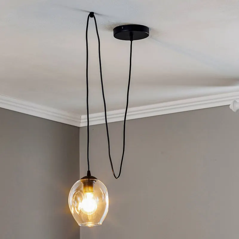 Lampa wisząca Starla decentralna 1-punktowa, szkło przezroczyste