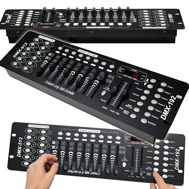 Sterownik DMX 192 Kanałowy 12 Urządzeń 184 Scen 6 Chase Rack 19 2U