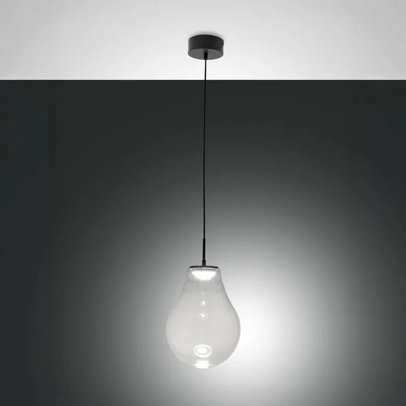 Żyrandol LED Noa, przezroczysty, szkło, Ø 25 cm, CCT, ściemniany