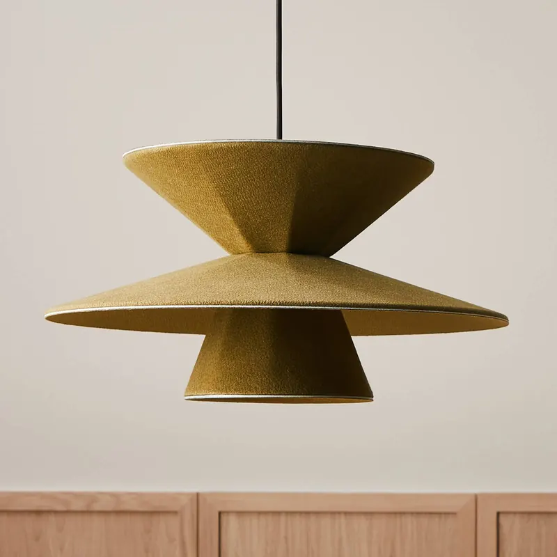 LOOM DESIGN żyrandol LED Morphic, zielona, filc, Ø 50 cm