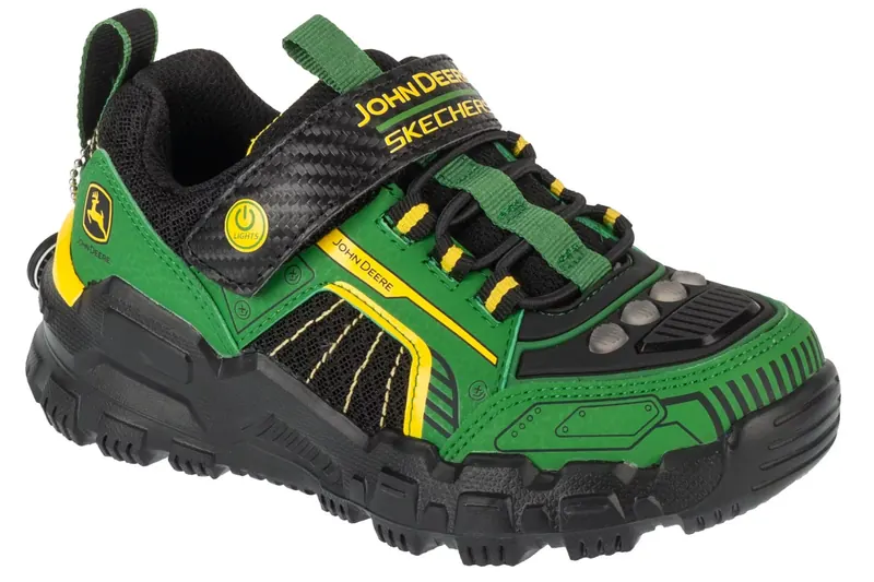 Skechers John Deere: Adventure Track - Rugged-Bright 407061L-GNBK, Dla chłopca, Zielone, buty sneakers, tkanina, rozmiar: 30
